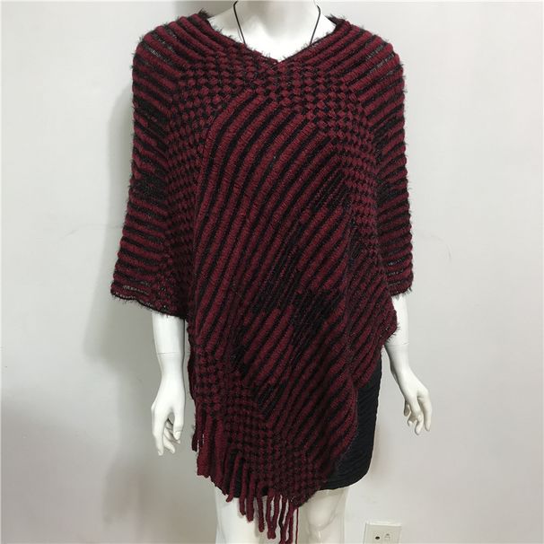 Maglione lavorato a maglia da donna di media lunghezza imitazione nappa in cashmere versione coreana sciarpa a mantella con scialle pigro autunnale e invernale_voghion.com