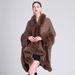 Fur collar cape cape loose knit cardigan plus-size cape coat for women_voghion.com
