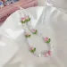 Grazioso ciondolo a forma di ciondolo per cellulare con perline color pesca, gioielli per ragazze e donne, cordino a forma di fiore di perle per portachiavi per iPhone_voghion.com