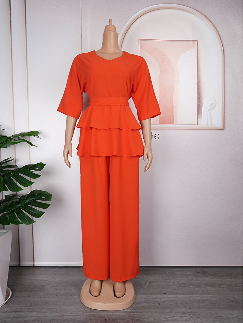 Tricou sifon casual moda femei + pantaloni doua seturi_voghion.com