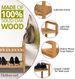 Shoe Storage Rack, 2Tier Stackable Oak Wide Organiser, Hallway Wooden Shelf Unit_voghion.com