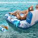 Inflatable Double Lounge Chair Floating Pool Leisure Floating Bed Mesh Backrest Sunshade Lounge Chair Water Bed_voghion.com