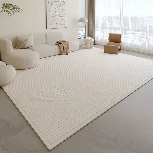 Geometric Print Polyester Faux Wool Area Rug – Soft Non-Slip Living Room & Bedroom Carpet, Easy Wash Modern Home Decor (Multiple Sizes & Colors)_voghion.com