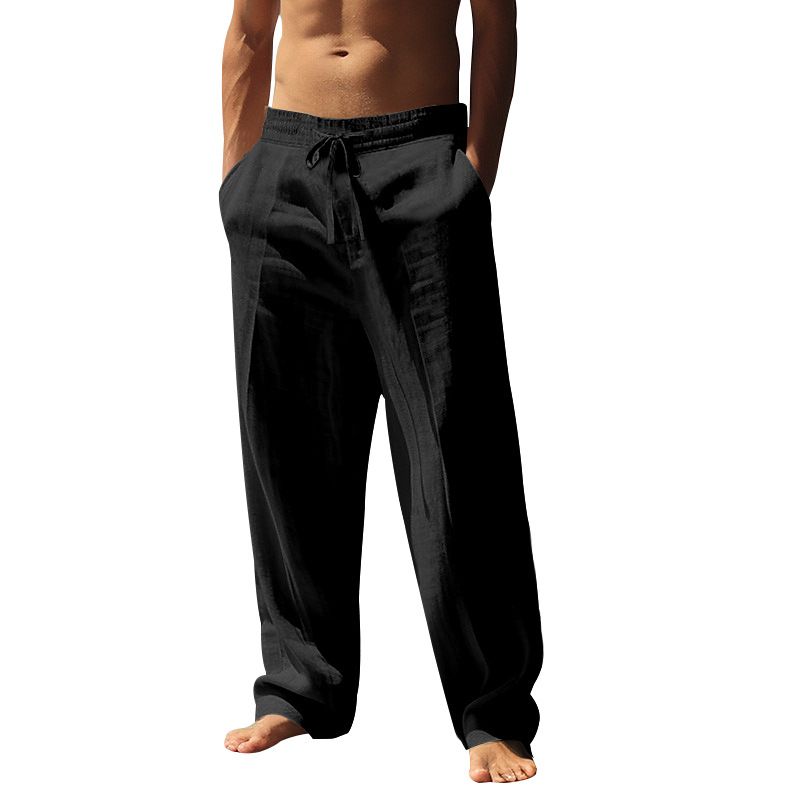 Herenkleding Zomer Heren Ademend Katoen En Linnen Broeken Losse Casual Sport Heren Broeken Heren_voghion.com