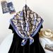 90 contrasting color splicing trendy shawl large square lightweight breathable thin twill silk casual scarf_voghion.com