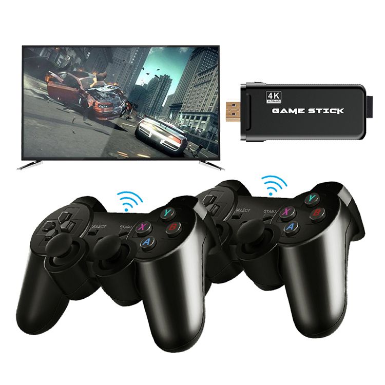 DATA FROG 4K HD Video Game Console 2.4G Double Wireless Controller For PS1/GBA Classic Retro TV Game Console 64GB 10000 Games_voghion.com