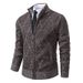2024 autumn and winter new solid color cardigan jacket men's casual slim fit stand up collar knitted sweater_voghion.com