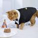 Haustiermode Smoking Anzug Kätzchen Hemd Kleidung Hochzeitskleid mit Fliege Katze Abendgarderobe_voghion.com