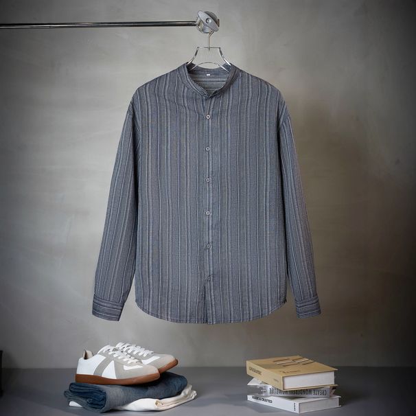 Andre Herren Langarm-Freizeithemd - Schmal geschnittenes Oxford-Hemd aus Baumwollmischgewebe mit Button-Down-Kragen für Herbst und Frühling_voghion.com