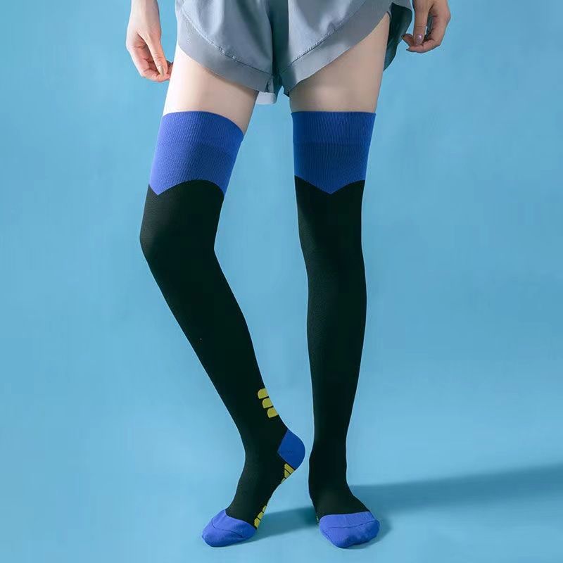 Calzini da calcio, calzini sportivi professionali a compressione al ginocchio, da donna, per fitness, corsa, salto, calzini estivi a compressione sottile per gambe e polpacci_voghion.com
