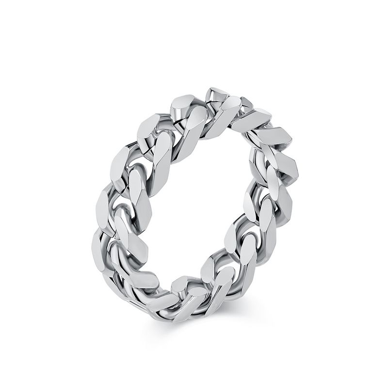 INS neutraler leichter Luxus-Stil Edelstahl-Kettenring Ring trendige Mode tragen Titanstahl-Handaccessoires_voghion.com
