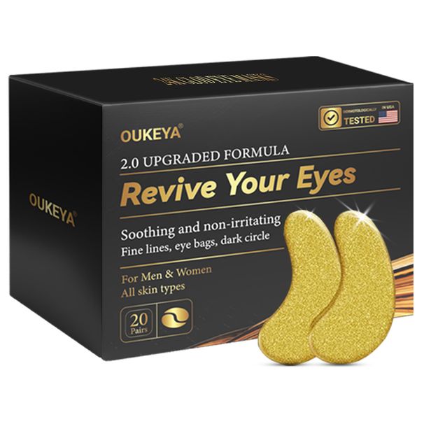 Masks Hot Product OUKEYA Foreign Trade Gold Eye Patch Moisturizing Moisturizing Hydrating Fade Dark Circles Eye English Spot_voghion.com