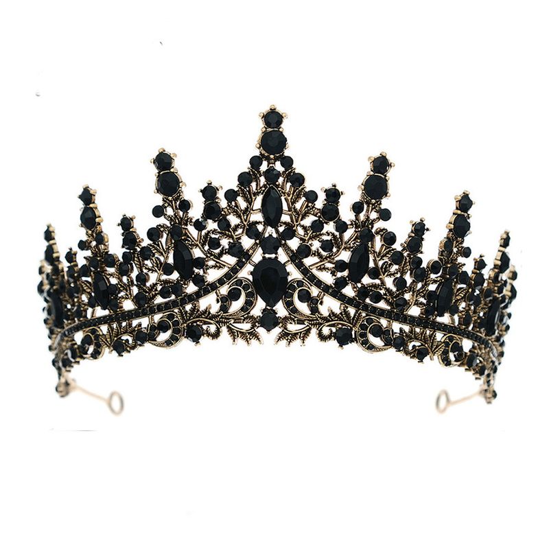 Bridal Crown Alloy Hair Accessories Wedding Dress Rhinestone Headband Electroplating Birthday Crown Dinner Wedding Headdress_voghion.com