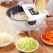 Household Vegetable Cutter With Draining Basket, Shredding And Slicing Tool, Multi-Functional Kitchen Hand Guard Grater_voghion.com