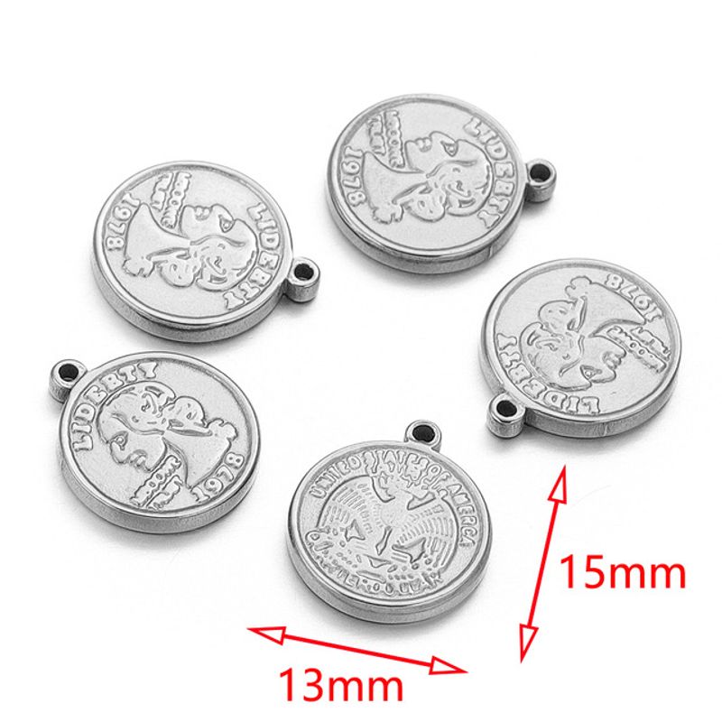 Edelstahl Königin König Halskette DIY frauen Münze Runde Anhänger Schmuck Zubehör_voghion.com