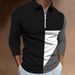 Ironclad GentIronclad Gent Lässiges Slim Fit Herren-Poloshirt mit Reißverschluss, Farbblock, 3D-Digitaldruck, Langarm und Umlegekragen_voghion.com