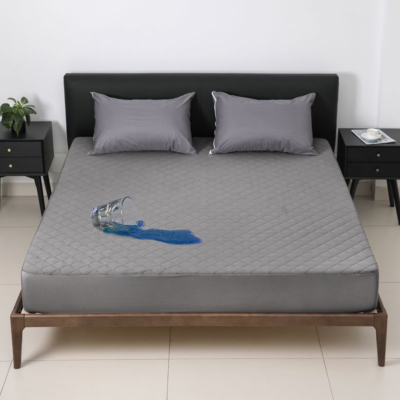 1 adet Yatak Örtüsü, %100 Su Geçirmez Mikrofiber - Yumuşak, Nefes Alabilir ve Alerjiye Dayanıklı - Derin Cepli Elmas Kontrollü Kabartmalı Yatak Örtüsü_voghion.com
