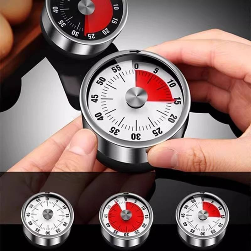 ​Stainless Steel Kitchen Timer With Magnet - Mechanical Countdown Timer For Cooking, Baking, Eggs & Office Use (60-Min, Loud Alarm, Magnetic Back)​​_voghion.com