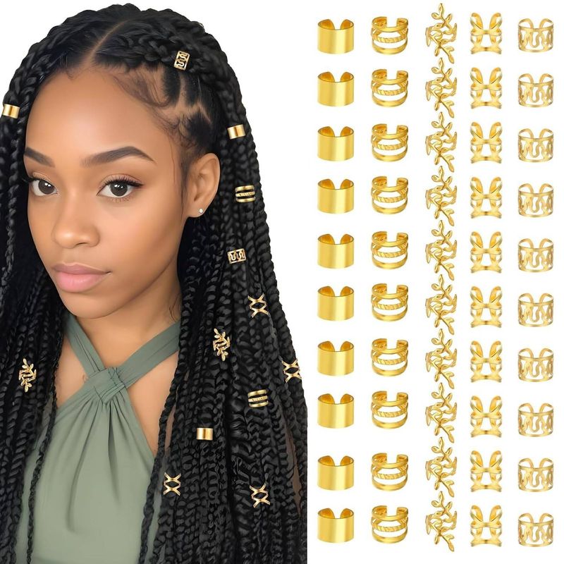 Hair Clips&Pins 50 Pieces Of Hollow Dreadlocks Hair Rings For Full Hosting Hot Selling Models_voghion.com