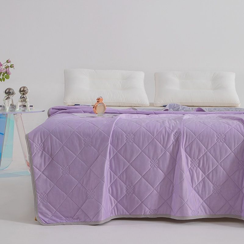 Washable Lightweight Summer Cooling Quilt For Hot Sleepers Night Sweats, Double-Sided Cool Touch Soft Breathable Comforters Light Purple_voghion.com