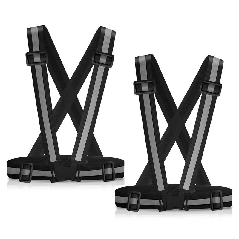 Reflective Vest Running Gear, 2 Pack High Visibility Safety VES Cycling Jogging Running Walking Adjustable Men Women Kids_voghion.com