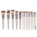 Makeup Brushes & Tools 10/14pcs/set Champagne Makeup Brush Set – Professional Wooden Handle Cosmetics Tools (Luxury & Complete)_voghion.com