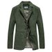 Giacca lunga in cotone da uomo – Cappotto casual oversize con colletto a punta (nero, verde militare, cachi, blu navy, + opzioni con fodera in flanella)_voghion.com