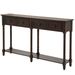 TREXM Console Table Sofa Table Easy Assembly With Two Storage Drawers And Bottom Shelf For Living Room, Entryway (Espresso)_voghion.com