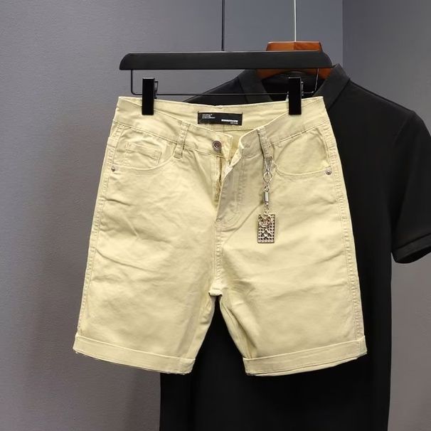 Herrenbekleidung Lässige Jeansshorts Lockere Viertelhose für Herren Trend gerade Hose mit mittellangem Bein_voghion.com