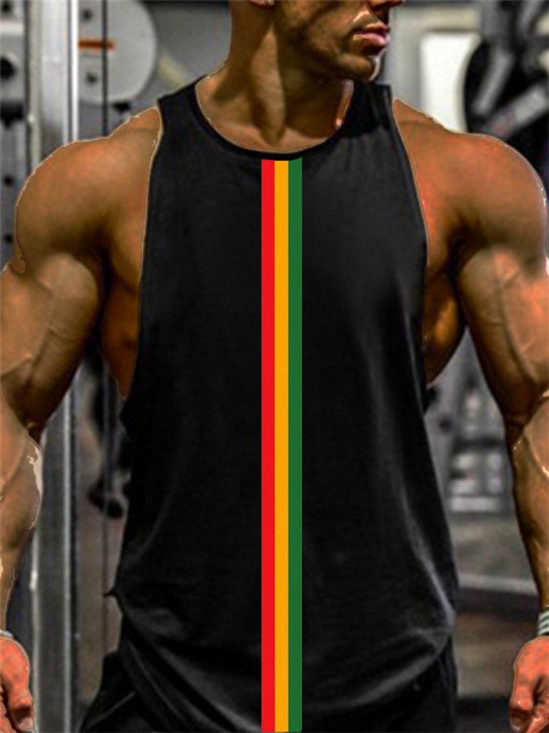 Herrenbekleidung Sommer neue 3D Digitaldruck Herren lose beiläufige Sport ärmellose Rücken_voghion.com