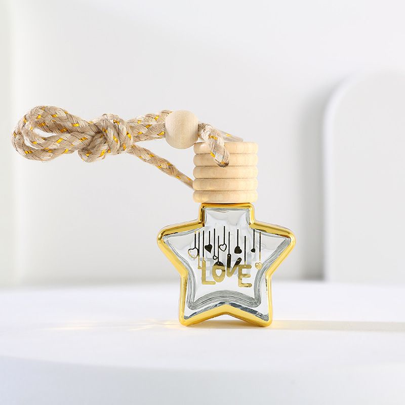 Perfume Accessories 10ML Car Mounted Gold Gilded Perfume Bottle Glass Pendant Cosmetics Packaging Perfume Bottle Perfume Packaging Bottle_voghion.com