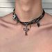 Legering Tung Nit Läderhalsband Mörk Punk Europeisk Kvinna Y2k Subkultur Nischdesign Halsband Nyckelbenskedja_voghion.com