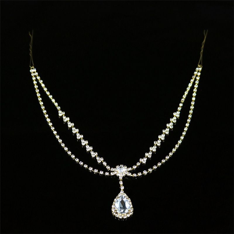 New accessory: Water droplet drop diamond chain, fashionable temperament, Bohemian forehead decoration, Forehead_voghion.com