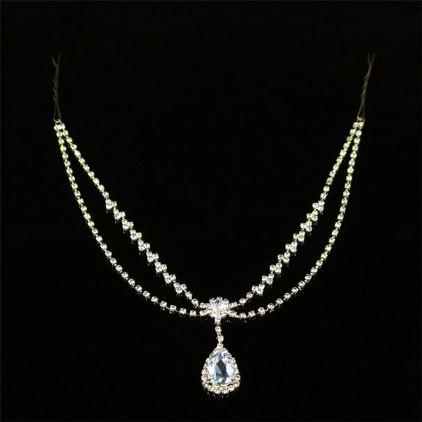 New accessory: Water droplet drop diamond chain, fashionable temperament, Bohemian forehead decoration, Forehead_voghion.com