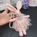 Portachiavi creativo con ciondolo per borsa, in pizzo con strass e coniglio, accessorio per interni auto, stile coreano, tendenza, da donna_voghion.com