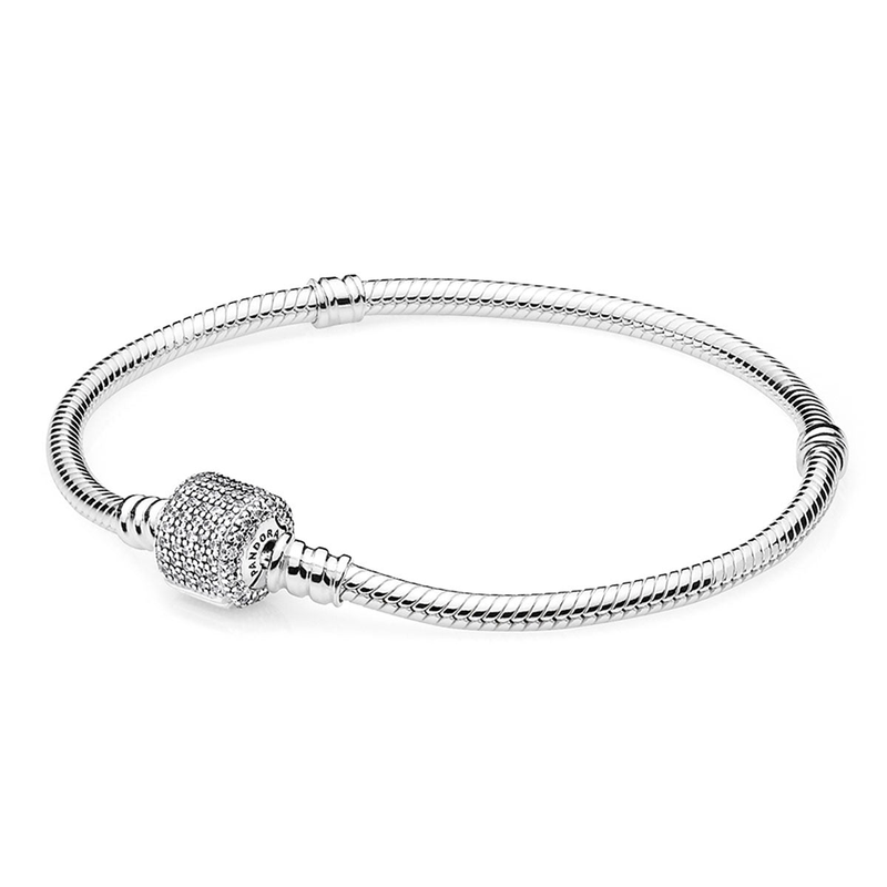  Moments Sparkling Pavé Clasp Snake Chain Bracelet_voghion.com