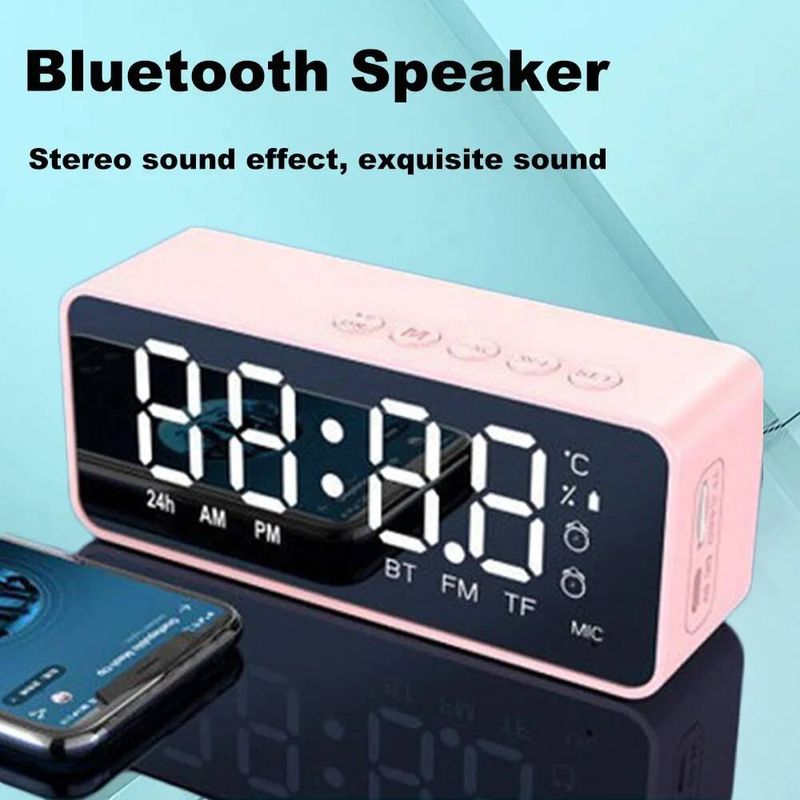 LANSKLBD G50 Kabelloser Bluetooth-Lautsprecher mit FM-Mini-Karte, Spiegel, Wecker, Audio-Stall, Empfang von K-Sprachaufforderung_voghion.com