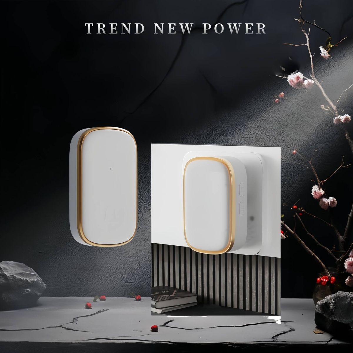 Campainha sem fio com flash e 36 tons de campainha - Plugue UE, alcance de 20 a 50 m, alarme alto para idosos/pacientes, fácil instalação (modelo C836, alimentação CA)_voghion.com