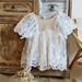 Mother & Kids Baby jumpsuit Korean version baby girl lace summer flying sleeves fart clothes newborn 100 days old princess skirt_voghion.com