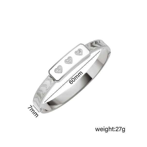 Titanium love drop oil inlaid with diamond, versatile stainless steel bracelet, non fading accessory_voghion.com