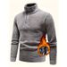 Autumn And Winter Men's Knitwear Fleece-Lined Thickened Stand Collar Half-Zip Pullover Sweater Jacket For Men_voghion.com