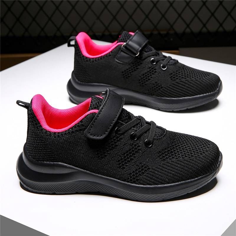 New children's sports shoes with fly woven mesh, breathable and casual Velcro, popular student running shoes_voghion.com