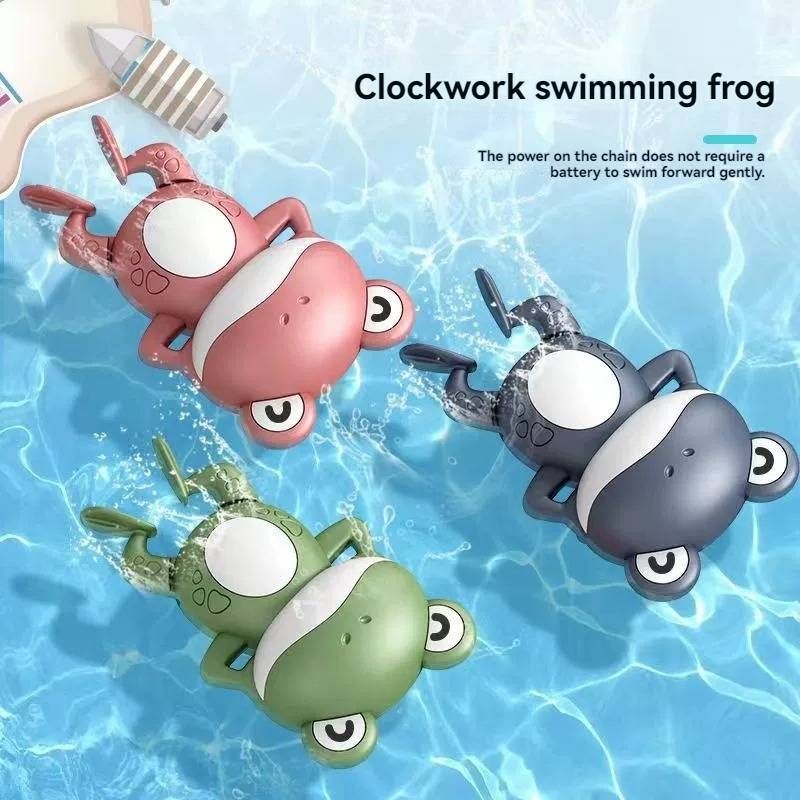 Divertimento per il bagnetto del bambino - Giocattolo acquatico a forma di rana a carica manuale_voghion.com