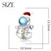 Christmas Jewelry Making New Christmas Snowman S925 Silver Moonstone Beaded Silver Bracelet Accessories DIY Bead Charm Christmas Gift_voghion.com