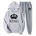 Couple Hooded Sweatshirt Set For Men Women, Casual Loose Long Sleeve Sportswear, Fleece Hoodie And Sweatpants_voghion.com
