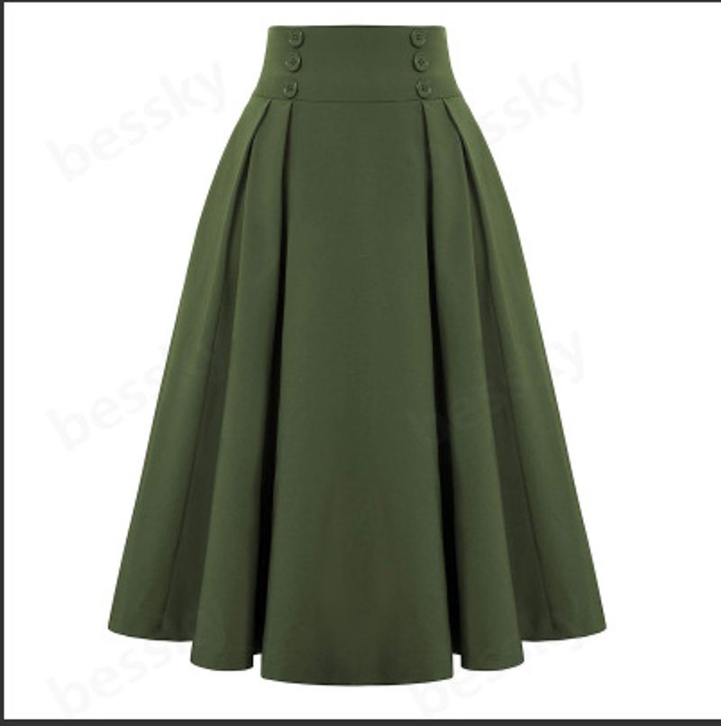 Women's Clothing Spring Fashion Casual Women's Solid Color Skirt_voghion.com