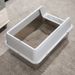 Stainless Steel Semi-Enclosed Toilet Detachable Pan Pet Supplies Open Cat Litter Box_voghion.com