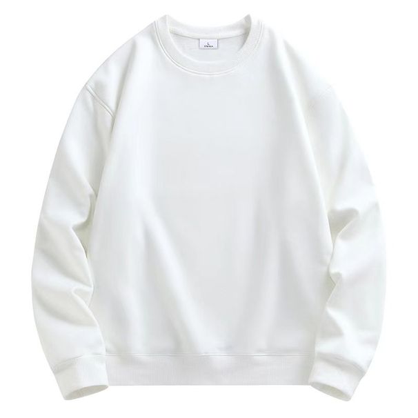 felpa girocollo in velluto spesso anti cotone regolare per uomo e donna, giacca in versione monocolore e bianca_voghion.com