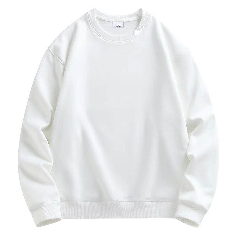 dikke fluwelen normale anti-katoen ronde hals sweatshirt voor zowel mannen als vrouwen, effen kleur blanco versie jas_voghion.com