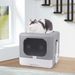 Cat Litter Box Foldable Top Entry Litter Box with Cat Litter Scoop Drawer for Medium and Large Cats_voghion.com